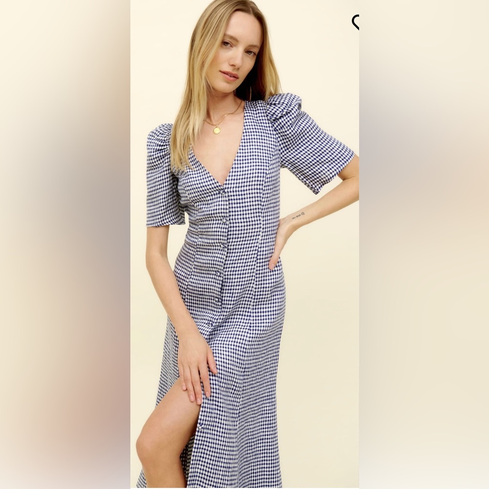 NWOT Reformation Linen Newbury Dress